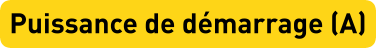 Puissance de démarrage (A)